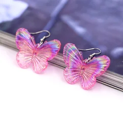 Multicolor Butterfly Earrings Woman Jewelry Cute Colorful Acrylic Drop Earrings Accessories Gifts for Female Girl