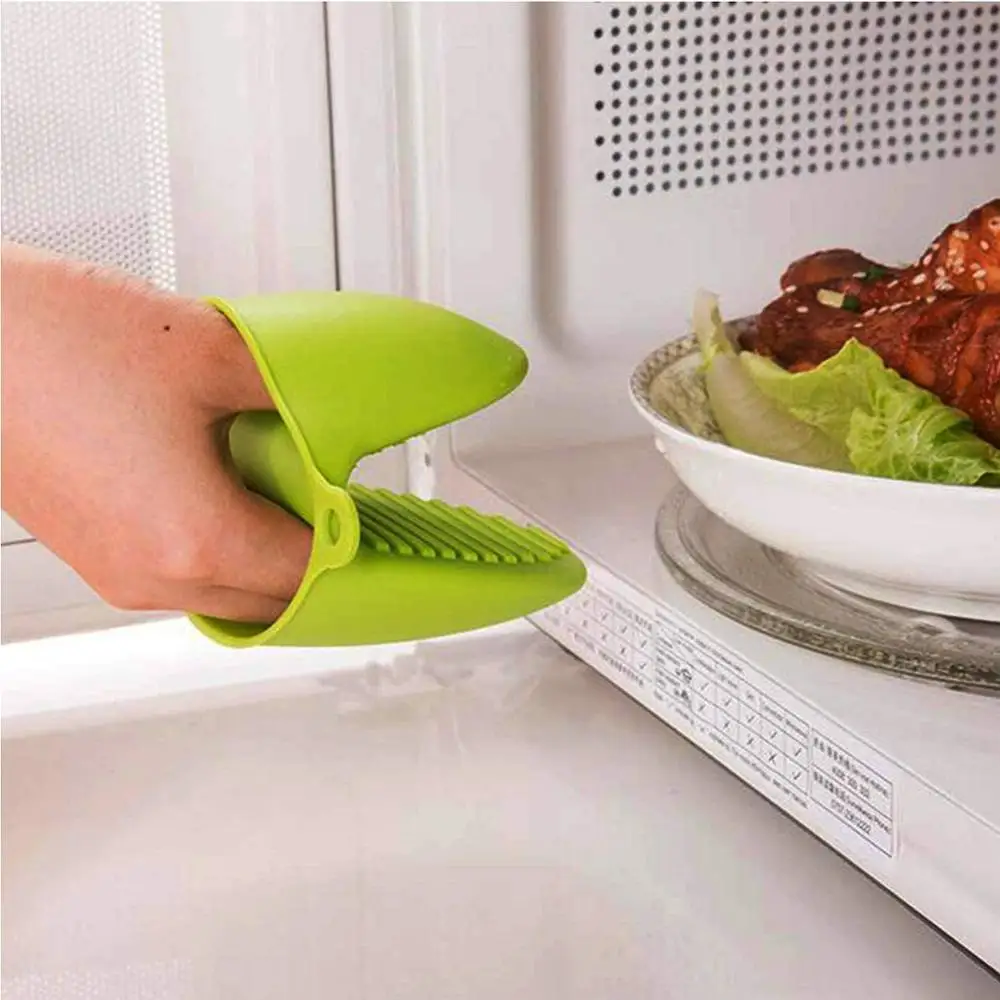 Kitchen Silicone Heat Resistant Gloves Clips Insulation Non Stick Anti-slip Pot Bowel Holder Clip Cooking Baking Oven Mitts