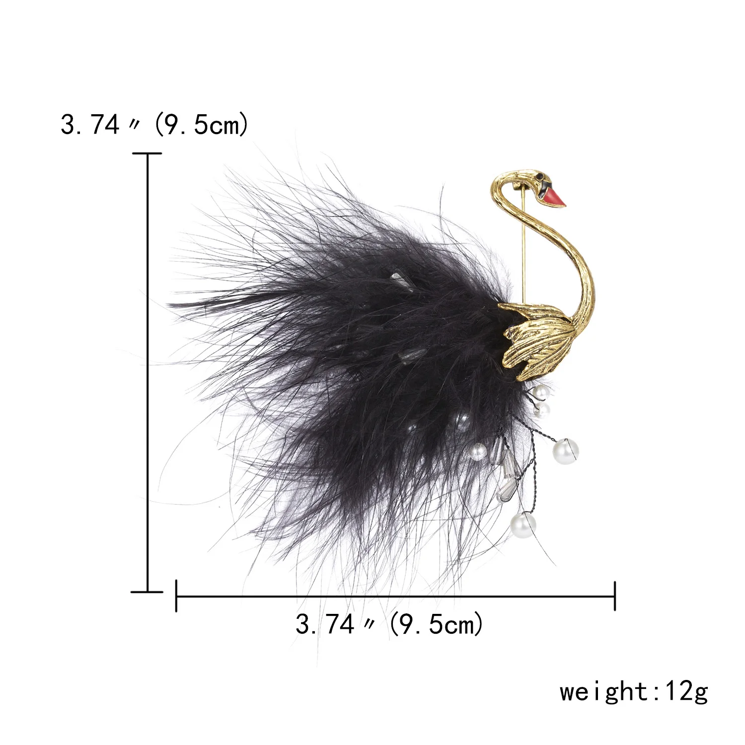 Rinhoo Crystal Imitation Pearl Animal Brooches Women Bird Elegant Pins Rhinestone Corsage Party Jewelry Vintage Feather Brooches
