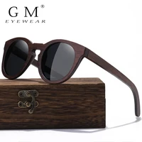 Marca GM Desgin primavera nuevo estilo 100% gafas de sol polarizadas de bambú hombres mujeres gafas de moda UV400 caja de papel 8240