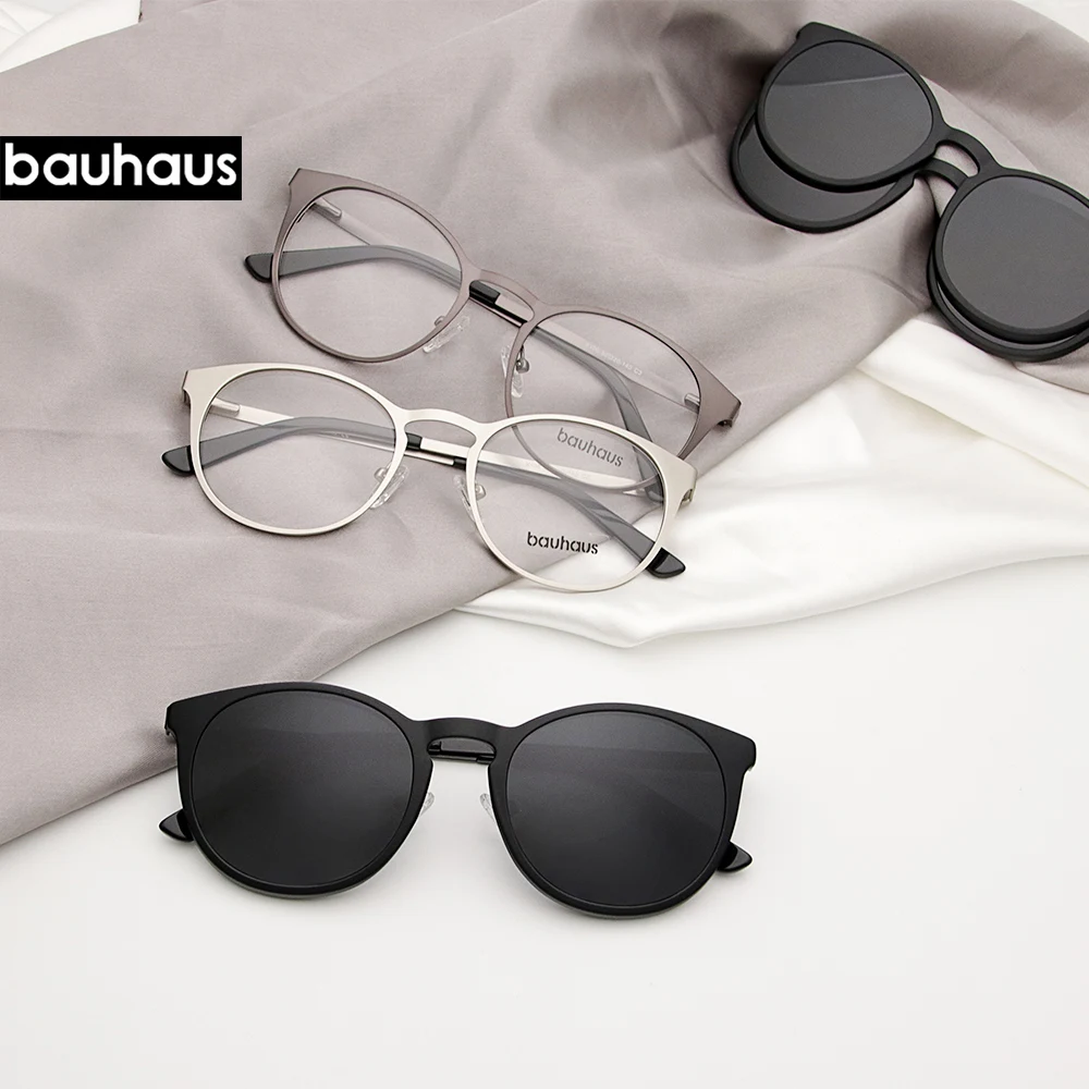 

X106 bauhaus metal magnet frame glasses for man or woman