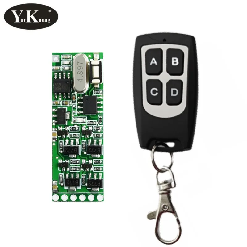 MOS Contactless Remote Switch DC3V 3.3V 3.6V 3.7V 4.5V 6V 7.4V 9V 12V 4CH Wireless Remote Switch 1A Output 4CH VCC + 433MHZ ASK