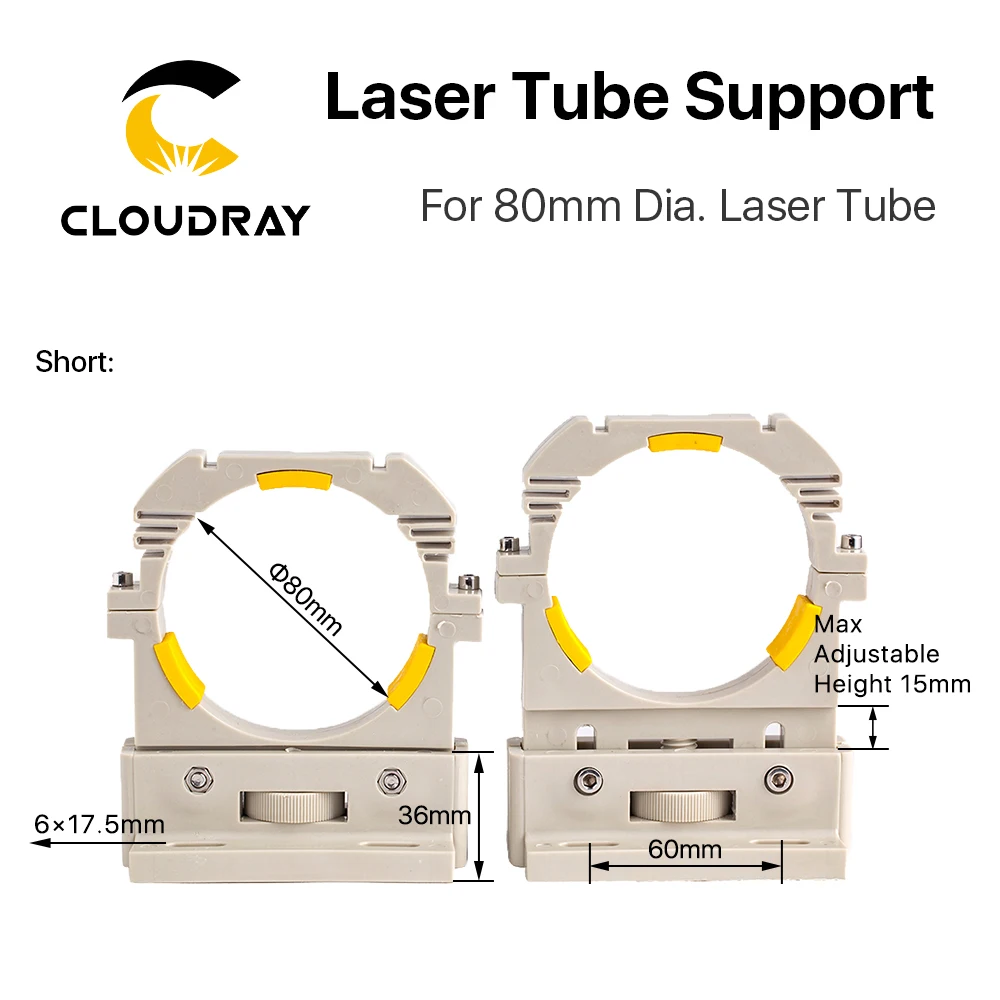 Cloudray Co2 Laser Tube Holder Support Mount Flexible Plastic Diameter 80mm for 75-180W Laser Engraving Cutting Machine