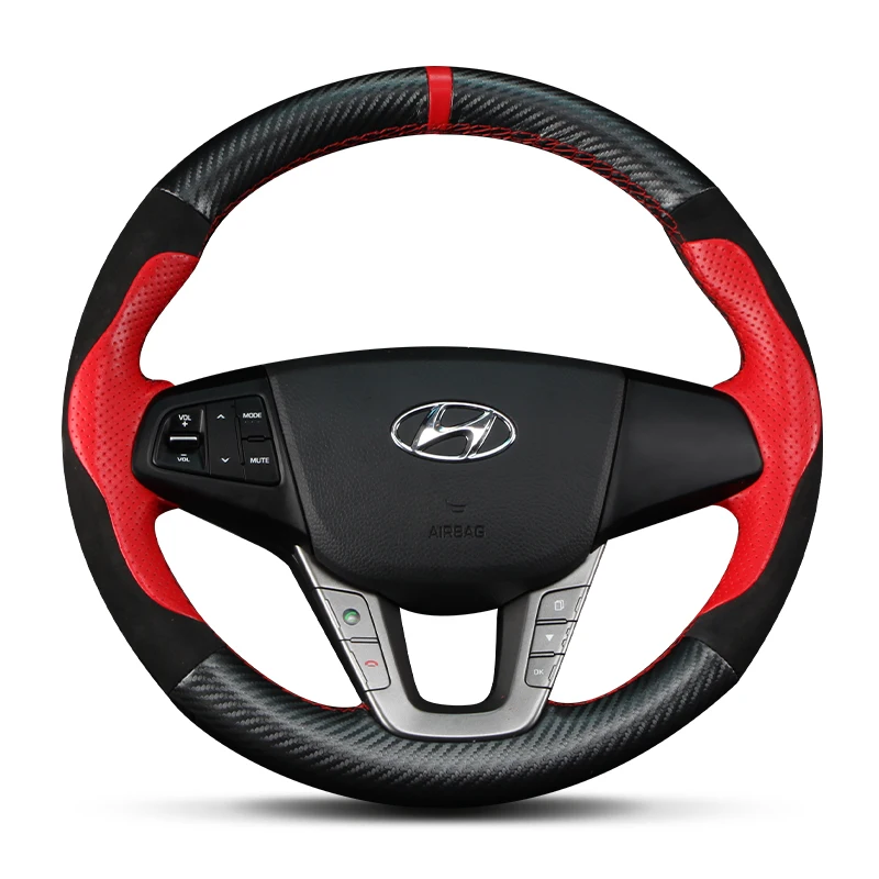 For Hyundai MISTRA LAFESTA ELANTRA DIY Customized special hand-sewn leather steering wheel cover auto modification accessories