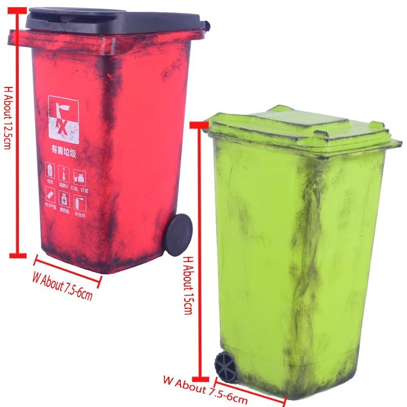 1/6 scale Dirty Old Trash Can not old Red Garbage Model soldier accessories trash can storage box street road scene model