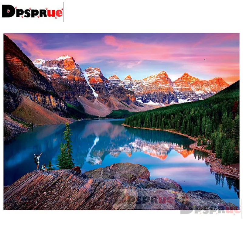 Dpsprue Full Square/Round Diamond Painting Kit Cross Stitch Lake Scenery Diamond 3D Embroidery DIY 5D Moasic Gift Dp220