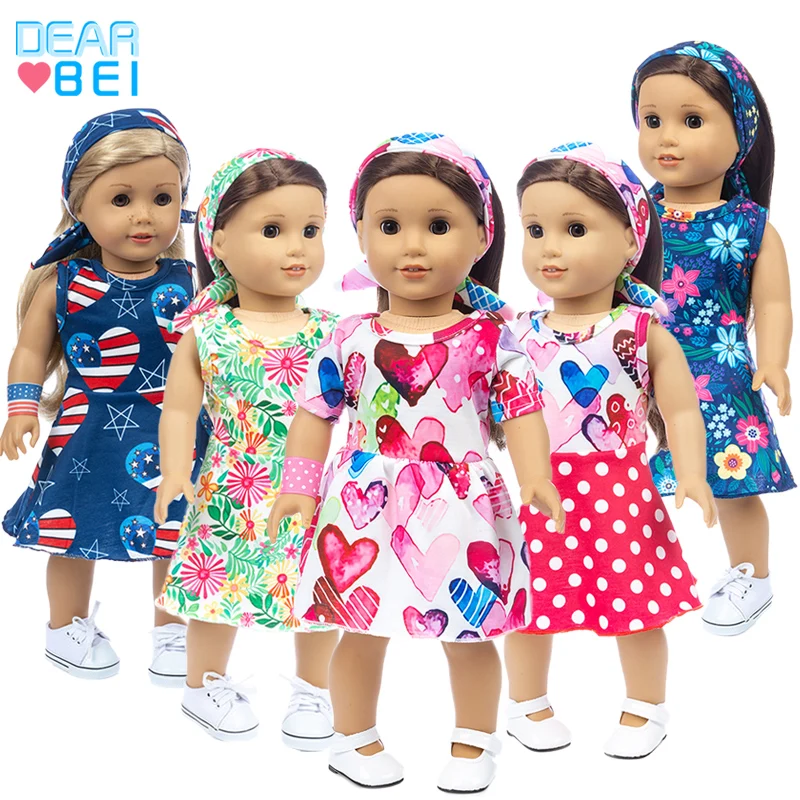 Vestido nuevo apto para muñeca American Girl, ropa de muñeca de 18 pulgadas, zapatos no incluidos.