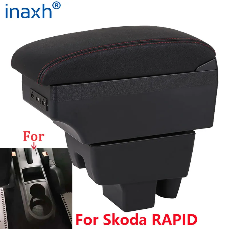 For Skoda RAPID Armrest For Volkswagen VW Polo 2020 2021 Car Armrest Box Retrofit Car Accessories Interior details Storage Box