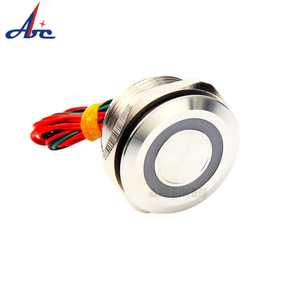 30 millimetri 2A Piezo Interruttore Smusso Testa Rotonda Push Button Switch Impermeabile IP68 Piezo Interruttore