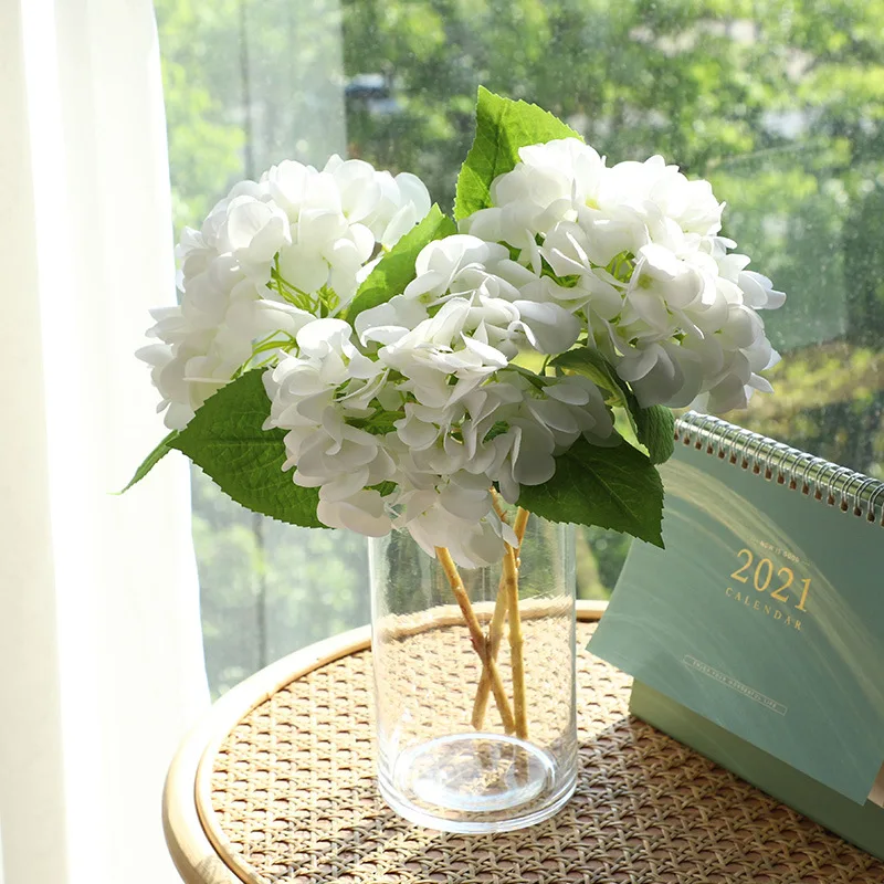 

5Pc Feel Moisturizing Hydrangea Artificial Flowers Wedding Table Bouquet Home Living Room Decoration Real Touch Flower Hydrangea