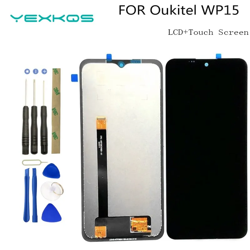 Nowy oryginalny 6.5 cal dla Oukitel WP15 komórek do ekranu LCD telefonu naprawy wyświetlacza dotykowy Digitizer montaż szklany Panel zmiany WP13 części LCD