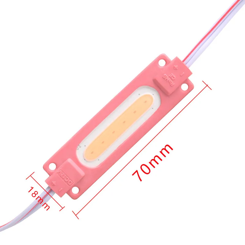 Modułu Led 12V oświetlenie COB projekt reklamy znak podświetlenia sklep transparent wodoodporny IP65 biały czerwony zielony niebieski żółty różowy 10 szt