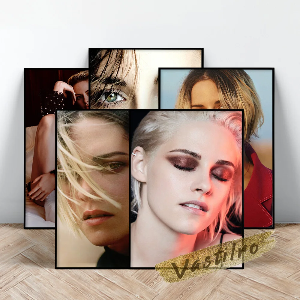 Kristen Stewart Actress Poster, Beautiful Girl Actor Wall Stickers, Movie Female Star Art Prints, Stewart Portrait Wall Picture