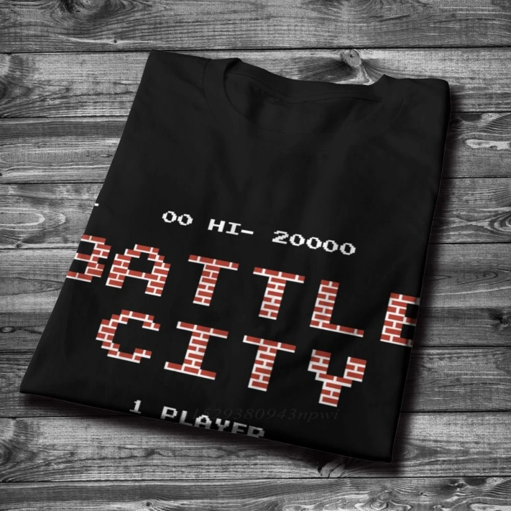 Natural Cotton Old School Game Battle City T Shirt Casual For Men Homme Tee Shirt Plus Size Guys Punk Designer Streetwear