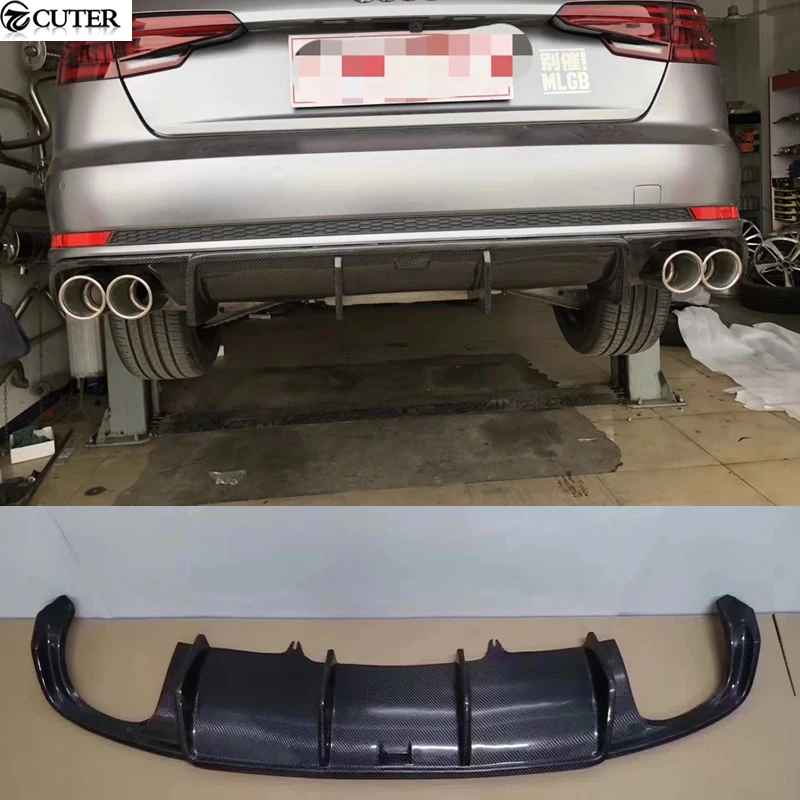 A4 B9 Sline S4 Carbon Fiber FRP Rear Bumper Lip Diffuser for Audi A4 B9 S4 Car body kit 2019