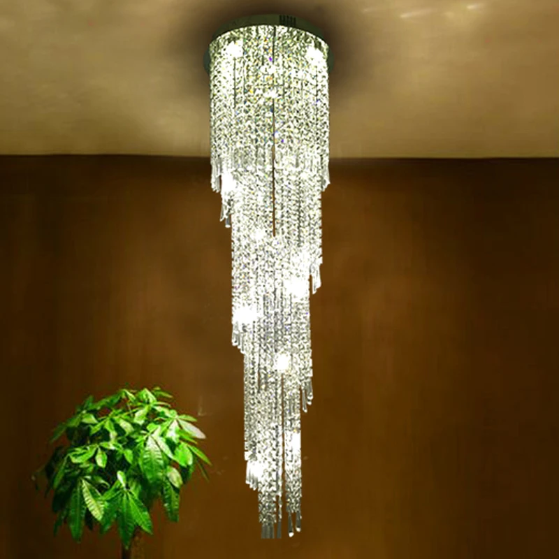 

Modern K9 crystal chandelier ceiling lustres Crystal Light Large Chandeliers Ceiling pendant Long Crystal Decorations lamp