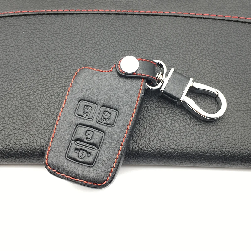 4 Buttons 100% Leather Car Key Case Fob Cover Protect Shell for Toyota Sienta Remote Key Case for Car Interior Accessories