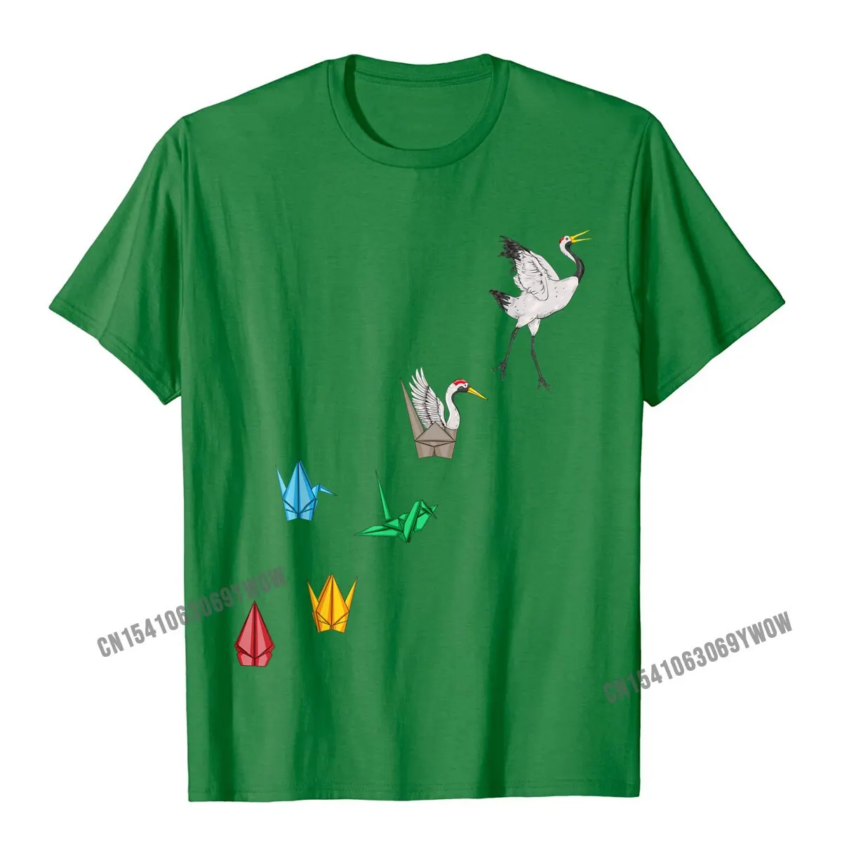 Origami Paper Crane Japanese Culture Bird Lover T-Shirt Camisas Men Fashion Young Top T-Shirts Cotton Tops Tees Personalized