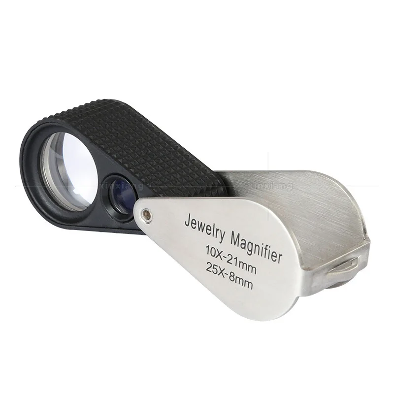 10x 25x Jewelry Loupe Magnifier LED Lighted Magnifying Glass with UV Light For Jewelry Diamonds Coins Stamps Rocks