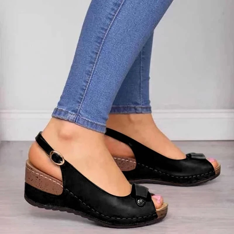 Sandales à bout ouvert pour femmes, chaussures de plage, grande taille 41 42 43, avec boucle, à la mode, nouvelle collection