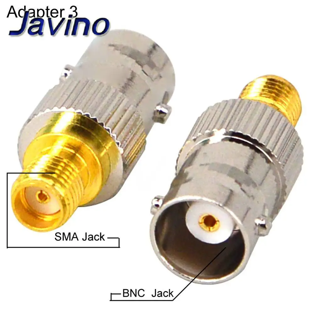 Connector RF adapter BNC-SMA BNC Male Jack Nickel Plating To SMA Female Plug Gold Plating Jack RF Connector Straight