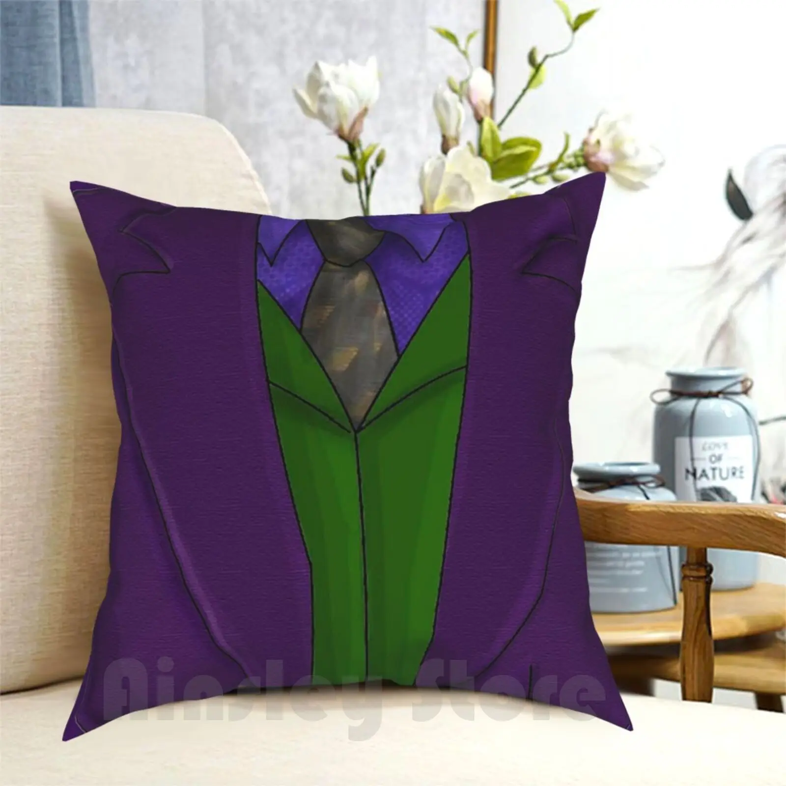 

Purple Cosplay Pillow Case Printed Home Soft Throw Pillow Joker Costume Joker Joker Suit Cosplay Supernova Costume Joker