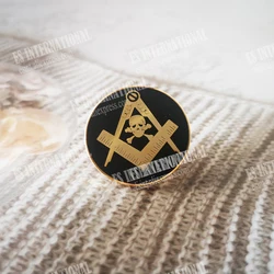 Masonic Lapel Pins Freemasonry Badge Mason Freemason skull BLM12 size2.6cm Gold Plated Brooch Exquisite business accessories