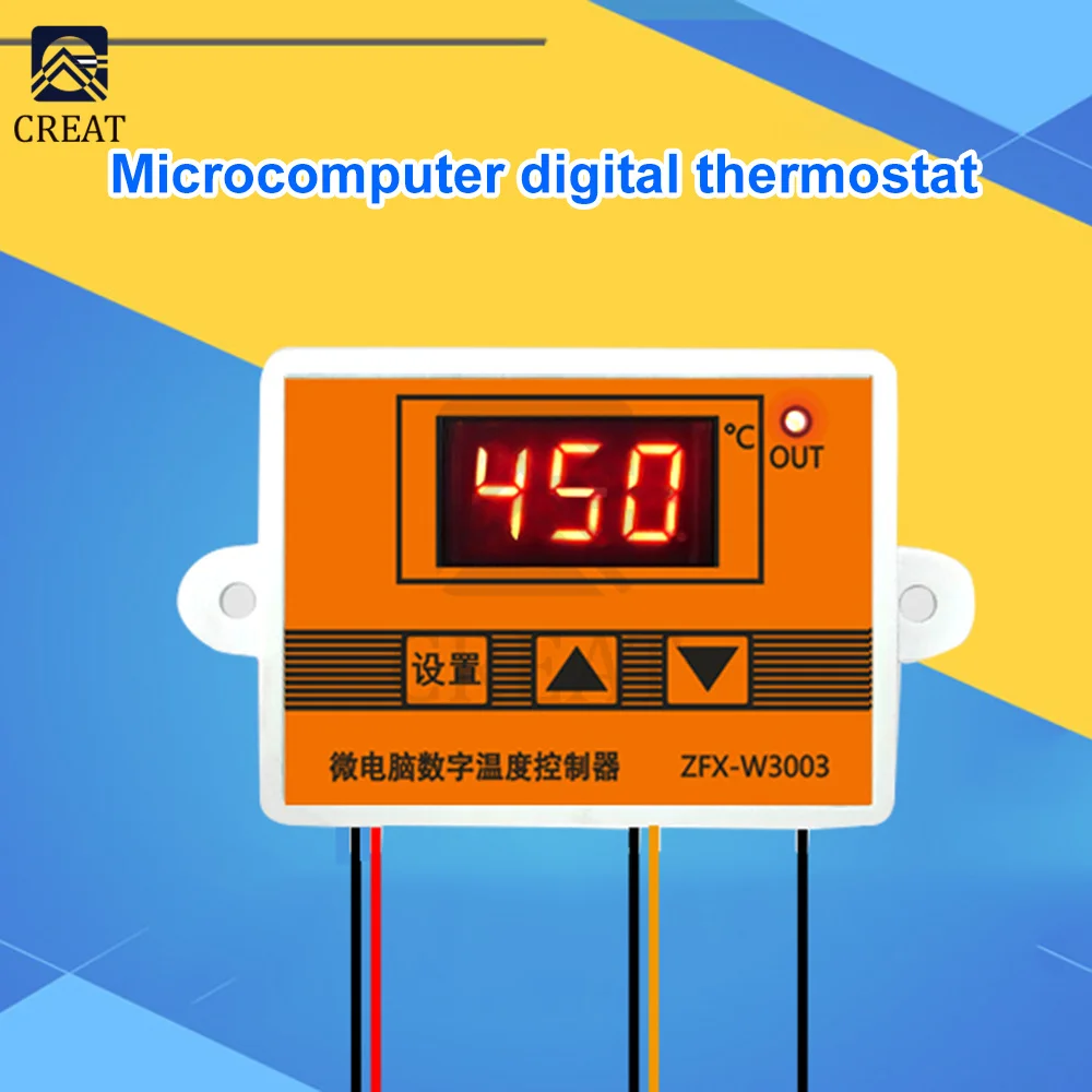 W3003 Digital Control Temperature 0-450 Degree Microcomputer Thermostat Switch Thermometer New Thermoregulator 12/24/220V