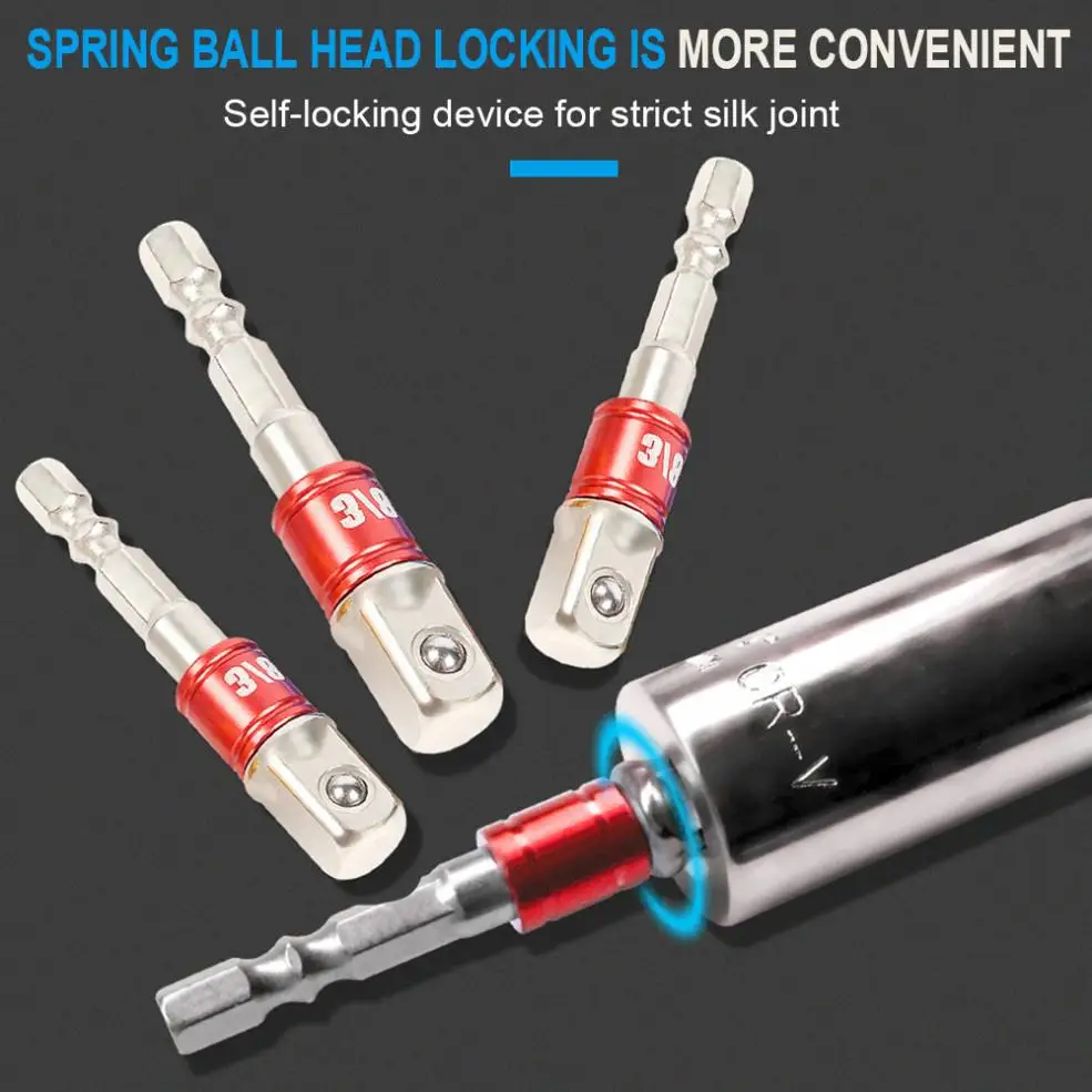 Hex Shank Estensione Presa Adattatore di Conversione con 3/8 "Quadrato Testa per Estensione Punte da Trapano Strumento di Potere