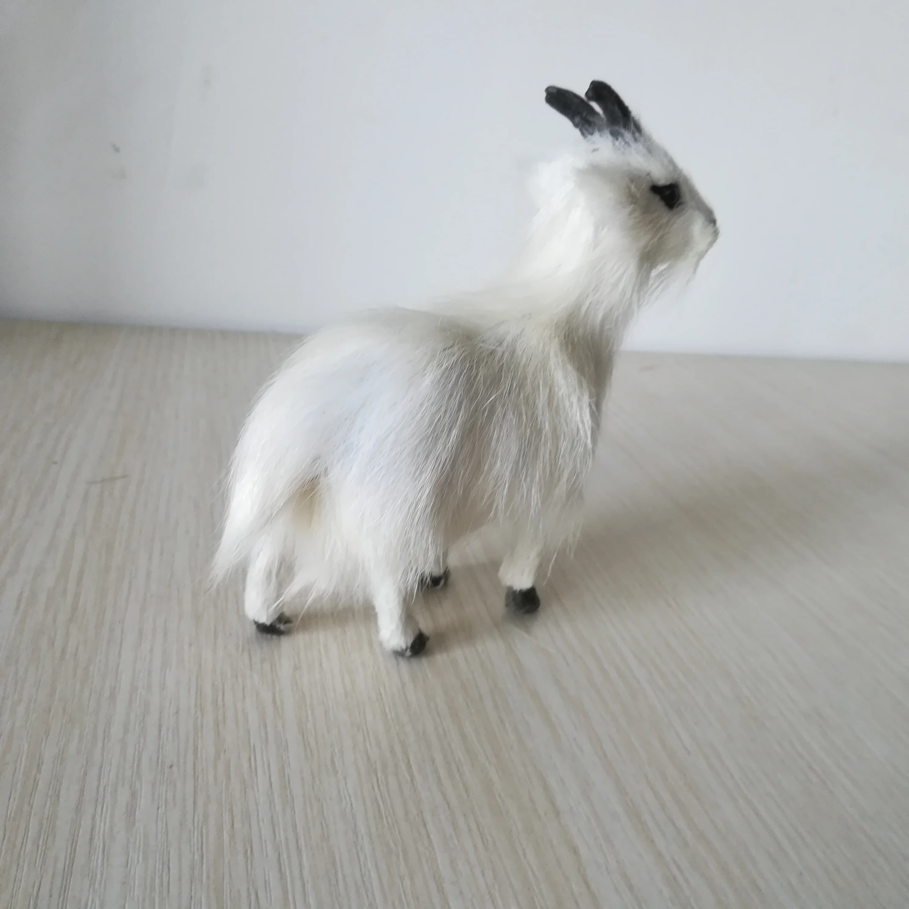 about 13x12cm real life toy white sheep model handicraft,plastic&furs white goat prop home decoration toy Xmas gift w0074