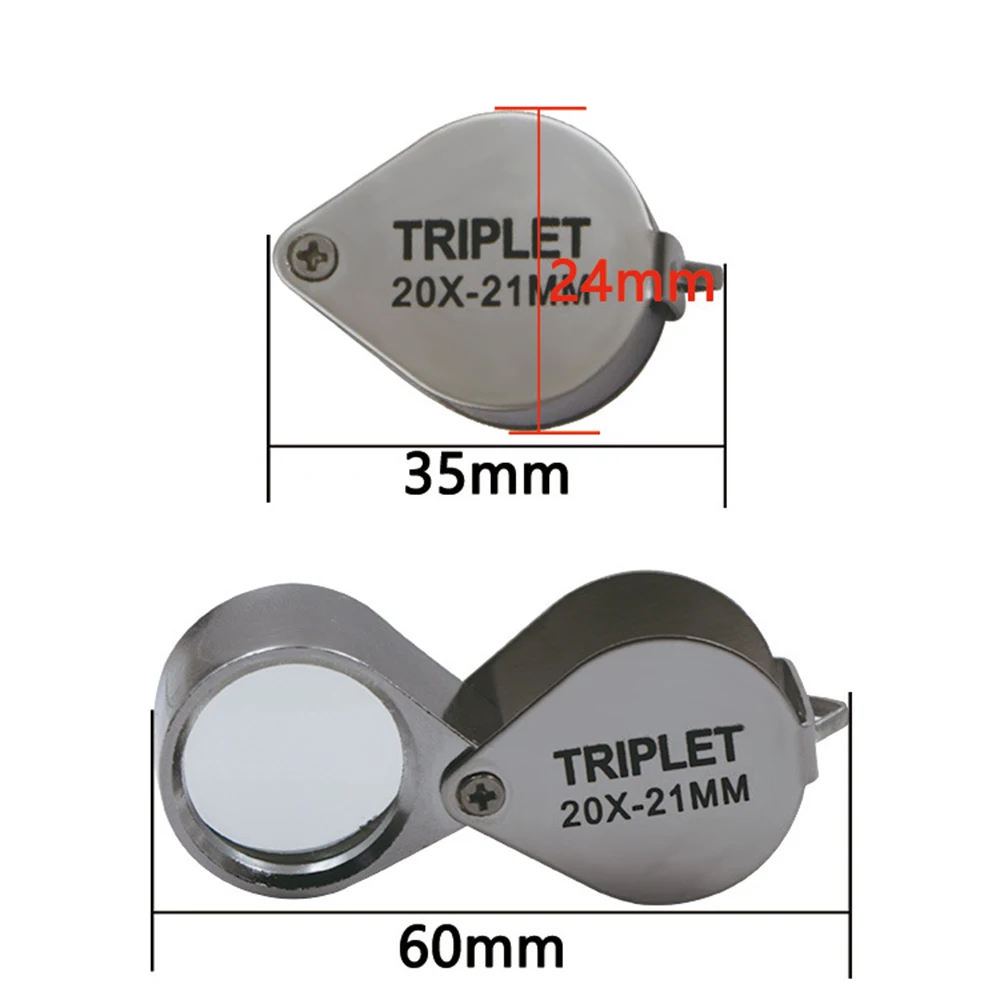 10X 20X 30X lente d'ingrandimento gioiellieri strumento per gli occhi gioielli lente di ingrandimento pieghevole lente di ingrandimento tripletta gioielli in vetro diamante dimensioni tasca