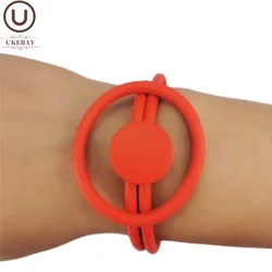 UKEBAY New Red Round Charm Bangles Women Watch Bracelets Red Rubber Rope Chain Elasticity Bangle Wood Jewelry Goth Birthday Gift