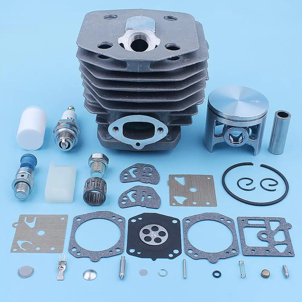 Imagem -03 - Cilindro Pistão Rolamento Carb Kit para Motosserra Husqvarna Spark Plug Peça Sobresselente do Filtro de Combustível de Descompressão 45 mm 154 254 154xp 254xp