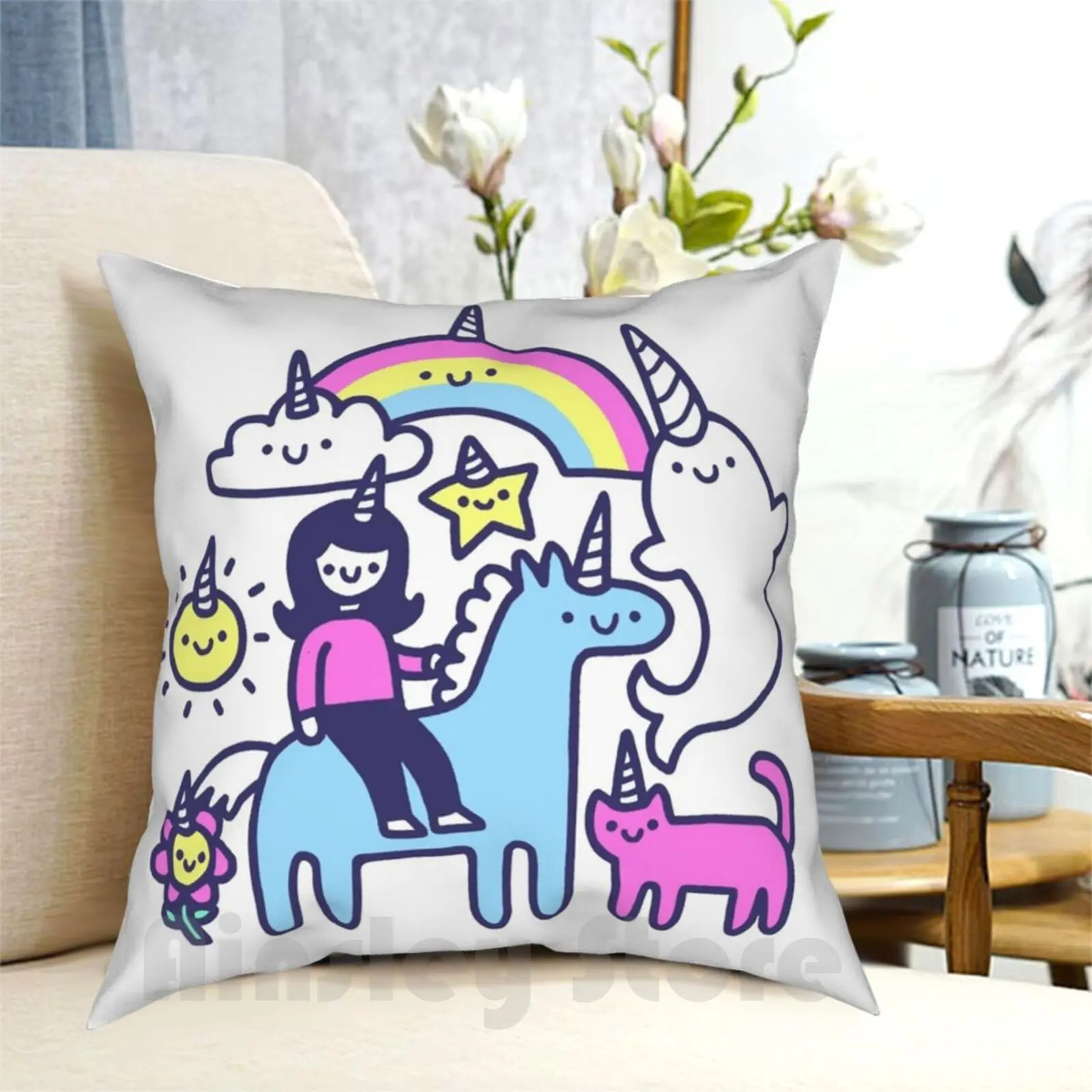 Unicorns Everywhere! Pillow Case Printed Home Soft DIY Pillow cover Unicorn Unicorns Rainbow Rainbows Magic Magical Fantasy