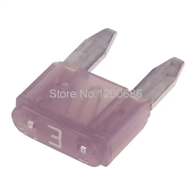 3 Amp Purple Mini Blade (ATM) Automotive Fuse Small Size Blade Fuse