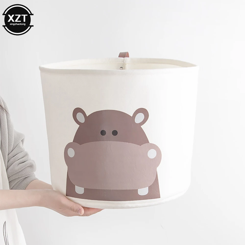 Foldable Toy Storage Bucket Baby Laundry Basket Cute Cartoon Car Picnic Dirty Clothes Basket Box Canvas Organizer Cartoon Animal