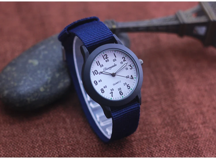 Chaoyada Brand Boys Men Students Learning Time Quartz Watches Girls Water Resistant Gifts Clock Kids Canvas Fashion Wristwatches