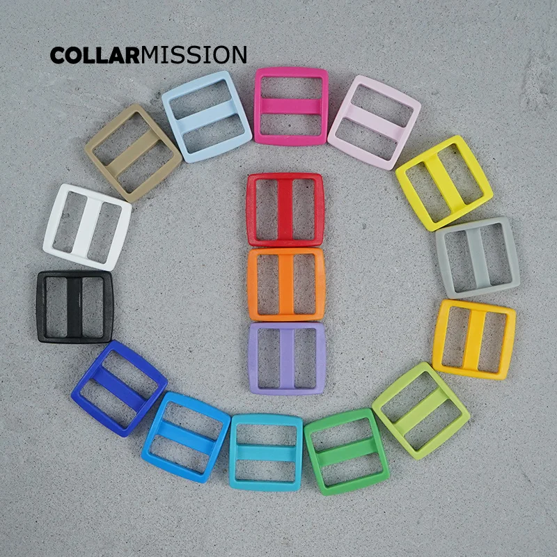 1pc Retailing colorful high quality plastic Tri-Glid clasp  side for 25mm Webbing diy dog collar accessory buckle 17 colours