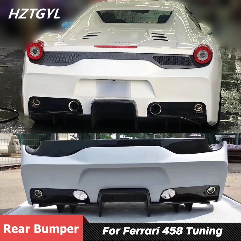 

SP Style Carbon Fiber Or Unpainted FRP Material Rear Bumper For Ferrari 458 Tuning