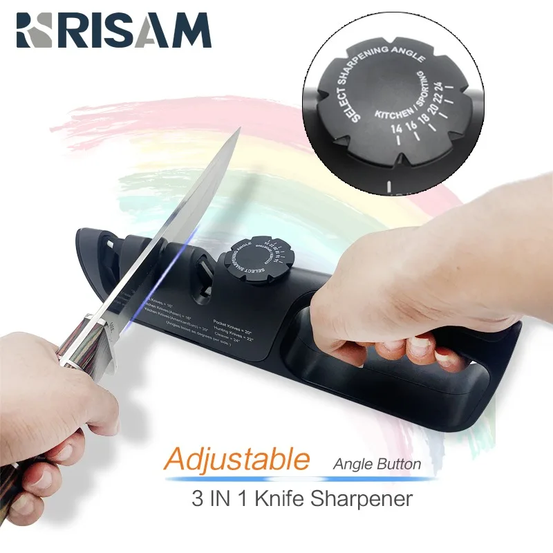 3 Stage Adjustable Angle Button Sharpener Tool Knife Sharpener  Scissors Sharpening Stone Professional Grinder Knives Tool