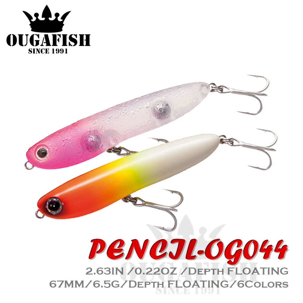 

Floating Fishing Lure Pencil Hard Top Water Bait Weights 6.5g 6.7cm Isca Artificial Wobblers Trolling Baits For Carp Fish Lures