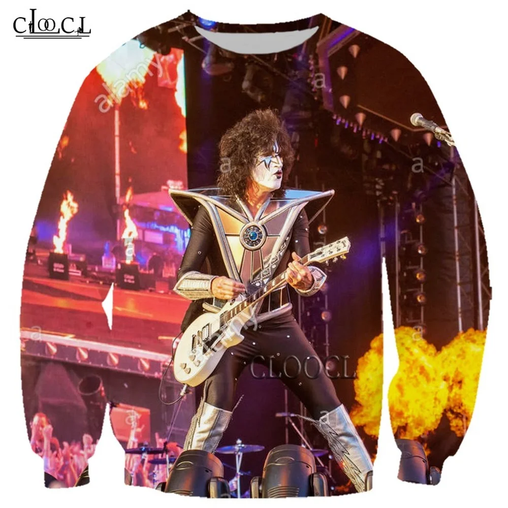 

HX Newest Rock Singer KISS Band 3D Print Men Women Sweatshirts Harajuku Hip Hop Fashion Hot Selling Tracksuit Tops