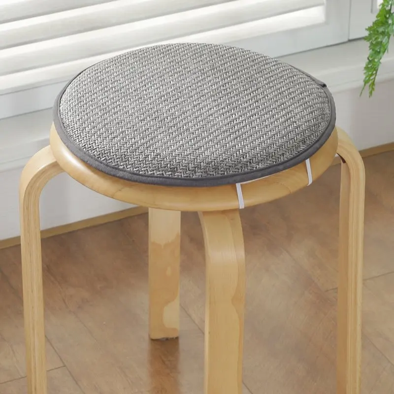 Stool Round Cushion Non-Slip Printing Padded Outdoor Dining Chair Rattan Mat Sponge Home Decor Simple Ice Silk Floor Cushions 1P