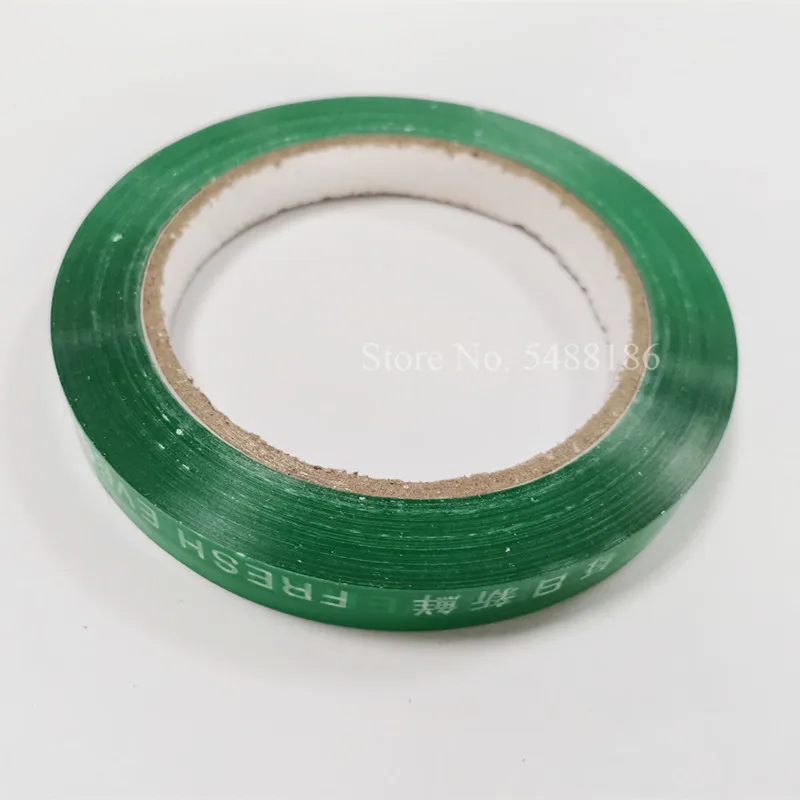 24pcs/lot Bag Seal Sticky Tape Green 80m Length 11mm Width Fresh-keeping Bag Sealing Tapes for Supermarket Vegetable