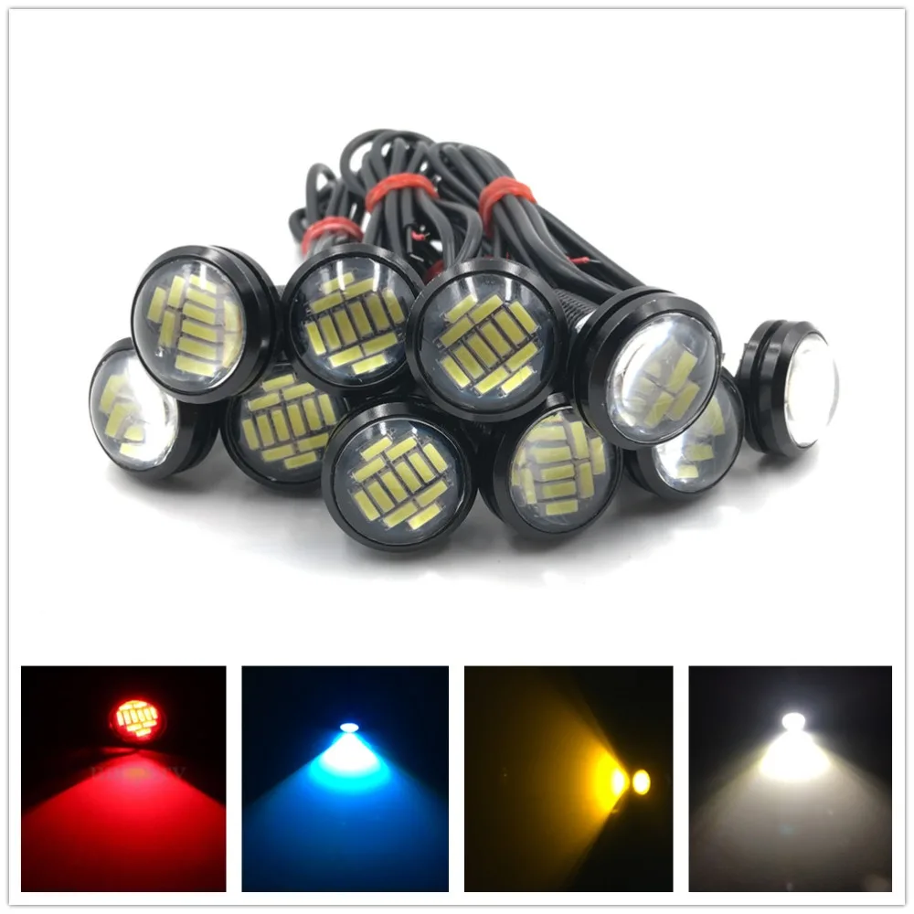 White Amber Blue Red 12V 15W 23mm Eagle Eye LED Daytime Running DRL Backup Light Car Rock Lamp