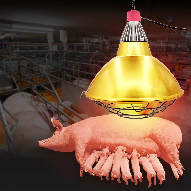 Livestock Pig Brood Warmer Heating Lamp Shade Adjustable Temperature Farm Poultry Goose Pig Cultivation Heat Preservation Lamp