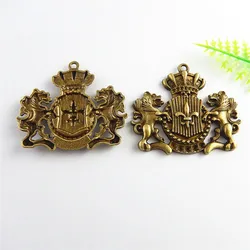 5pcs 10pcs Antique Bronze Plated Football Team Logo Crown Charms For Crafts Retro Jewelry Making Necklace Pendant DIY