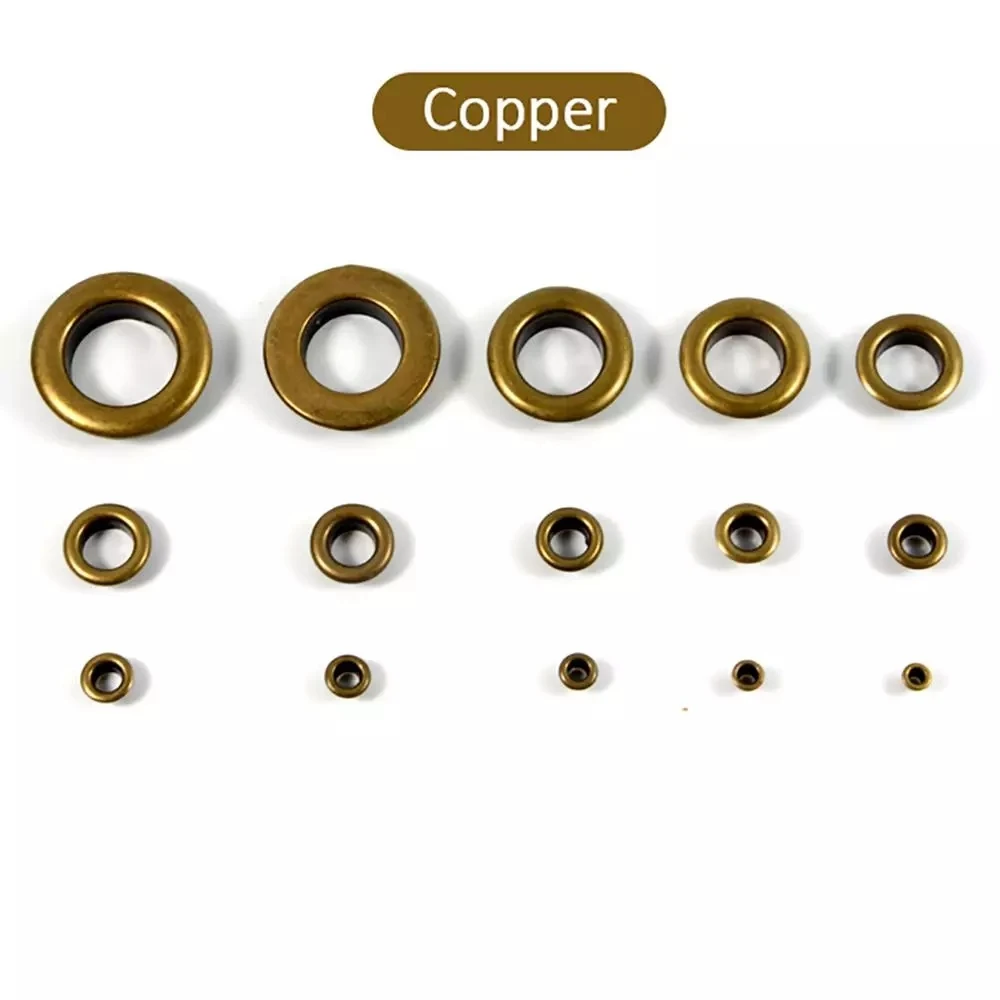 100Pcs Mix Color Hole Metal Eyelets With Grommets For Leathercraft DIY Bag Tags Shoes Belt Cap Clothes Scrapbooking Accessories