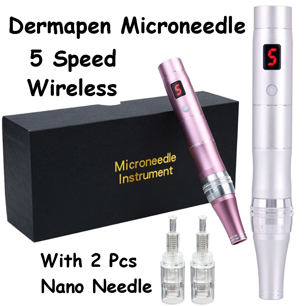 Wireless 5 Speed Dermapen Electric Auto Micro Needle System Professional Mesotherapy Tool Skin Care MTS Derma Pen Microneedling