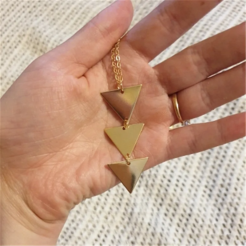 Adolph 2019 NEW pendant Necklace Vintage triangle Long Chain Women choker Necklace collana Sweater chain Bijoux Collier Femme